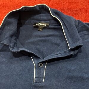 Express Dark Blue Polo with White Accents
